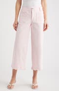 Wit & Wisdom Scallop Patch Pocket High Waist Crop Wide Leg Twill Pants