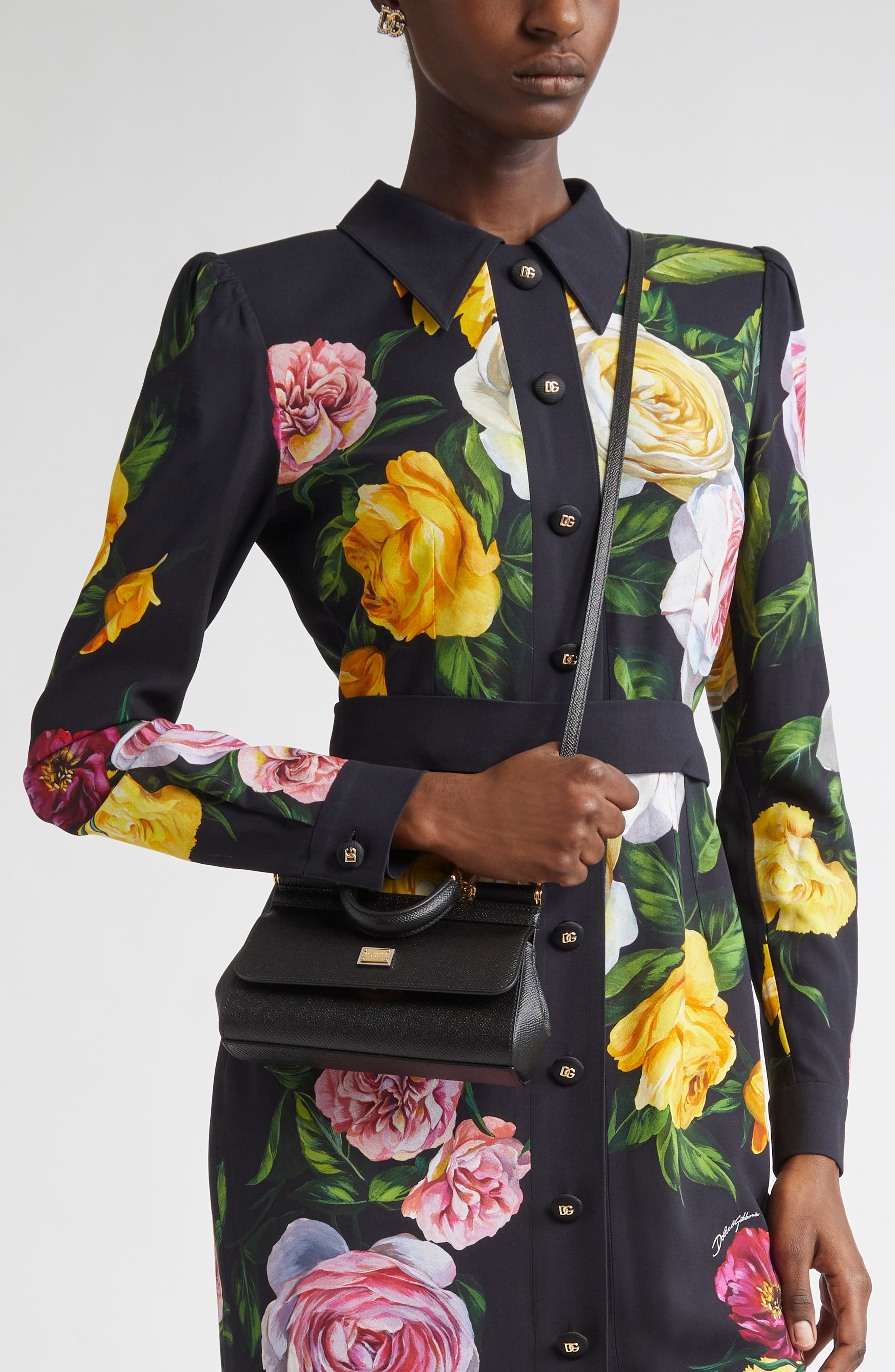 Dolce&Gabbana Sicily Leather Top Handle Bag, Alternate, color, 80999 Nero