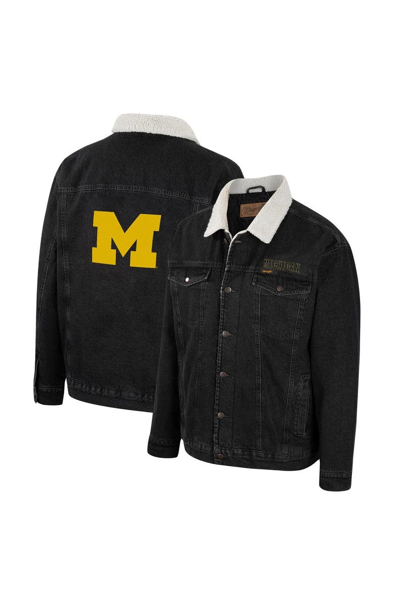 COLOSSEUM X WRANGLER Men's Colosseum x Wrangler Charcoal Michigan Wolverines Western Button-Up Denim Jacket, Main, color, Charcoal