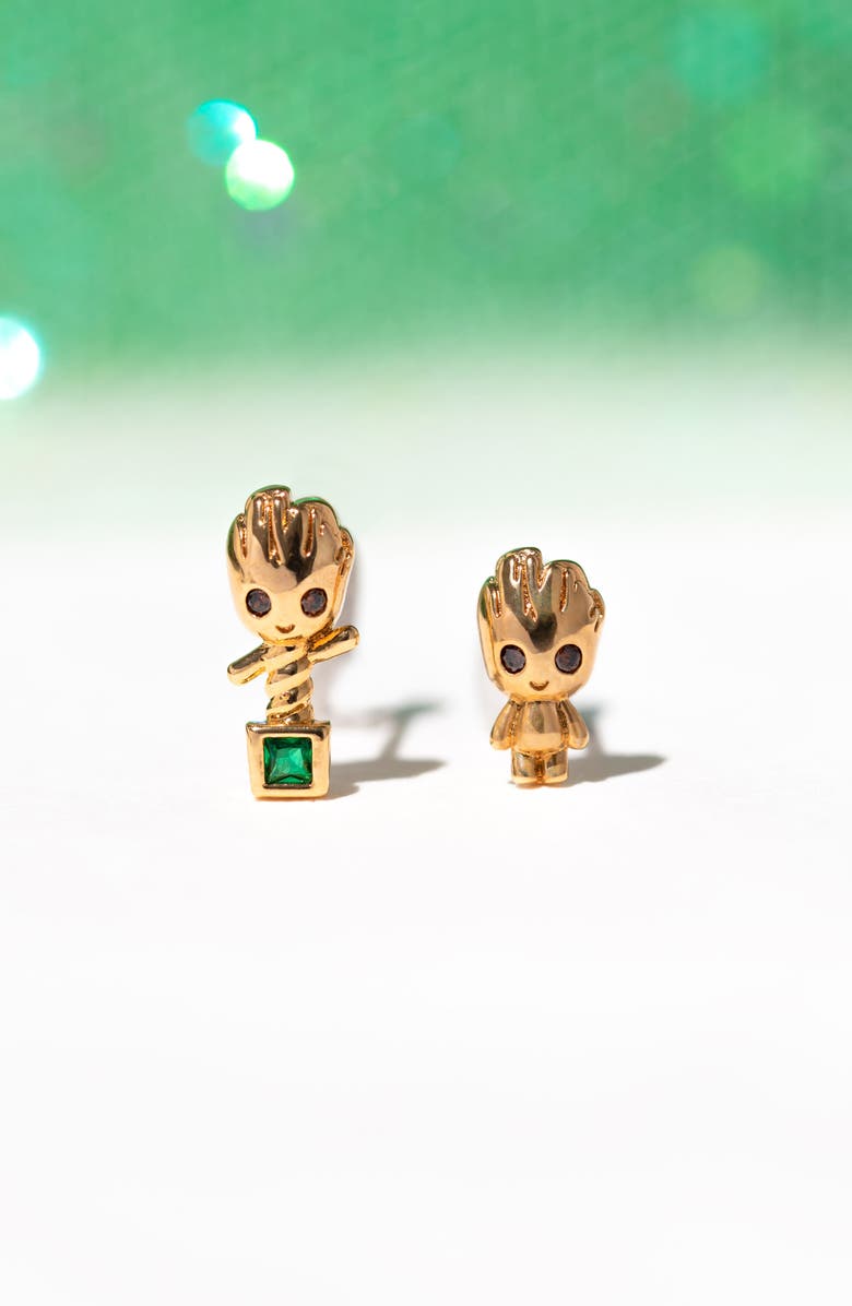 Girls Crew Marvel<sup
®</sup
 Guardians of the Galaxy<sup
™</sup
 Groot Mismatched Stud Earrings, Alternate, color, Gold