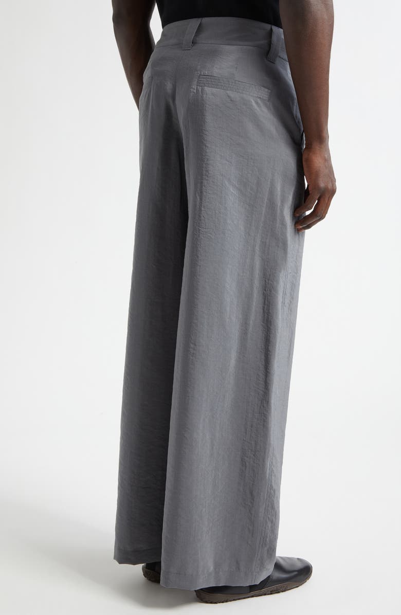 Lemaire High Waist Silk Blend Wide Leg Pants, Alternate, color, Aluminium