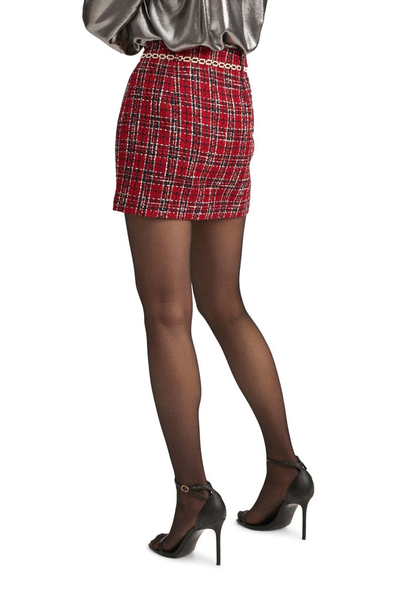 MANGO Plaid Tweed Miniskirt, Alternate, color, 