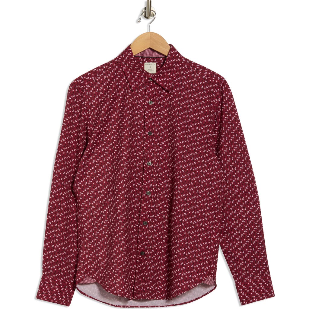 Construct Paisley Print Slim Fit Stretch Button-up Shirt In Multi