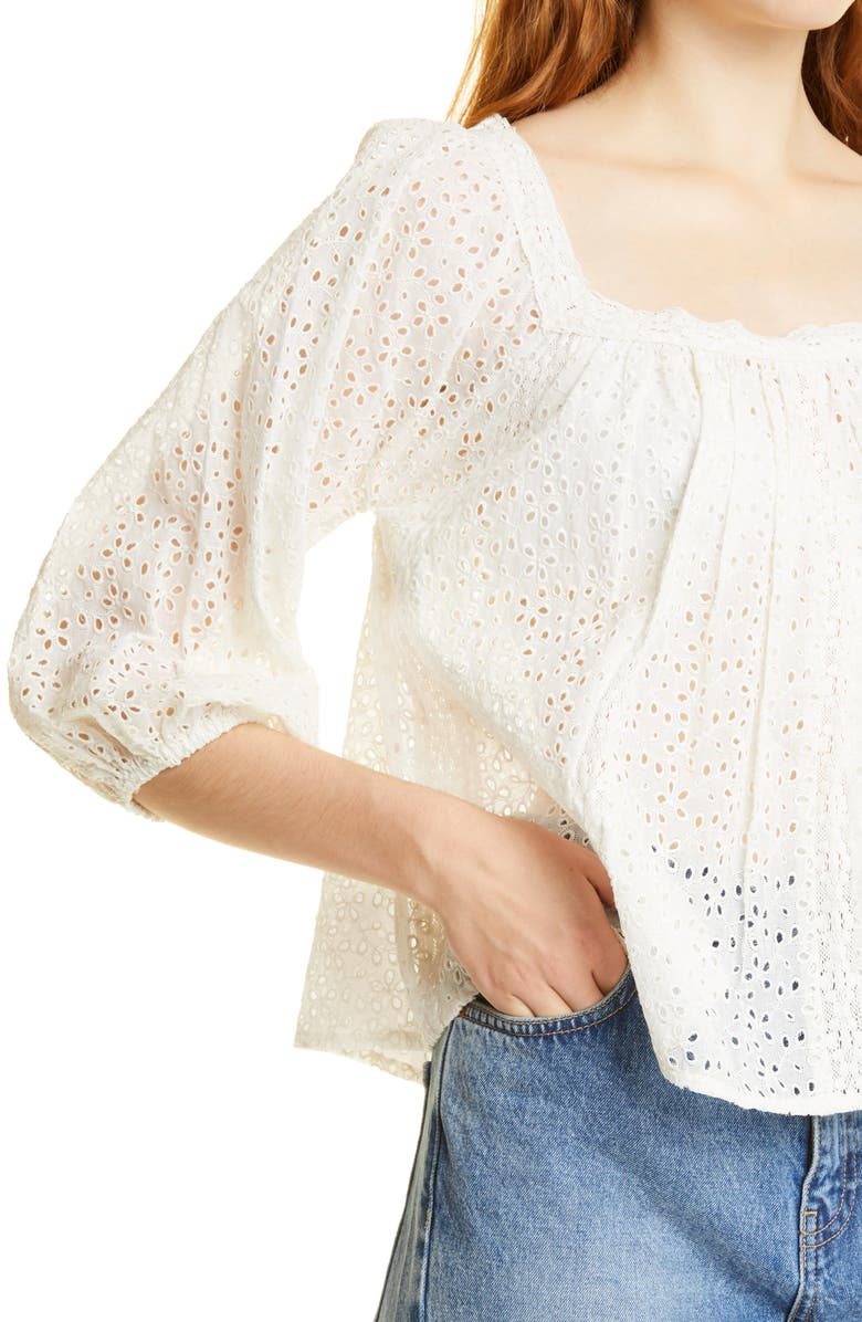 byTiMo Organza Square Neck Top, Alternate, color, 