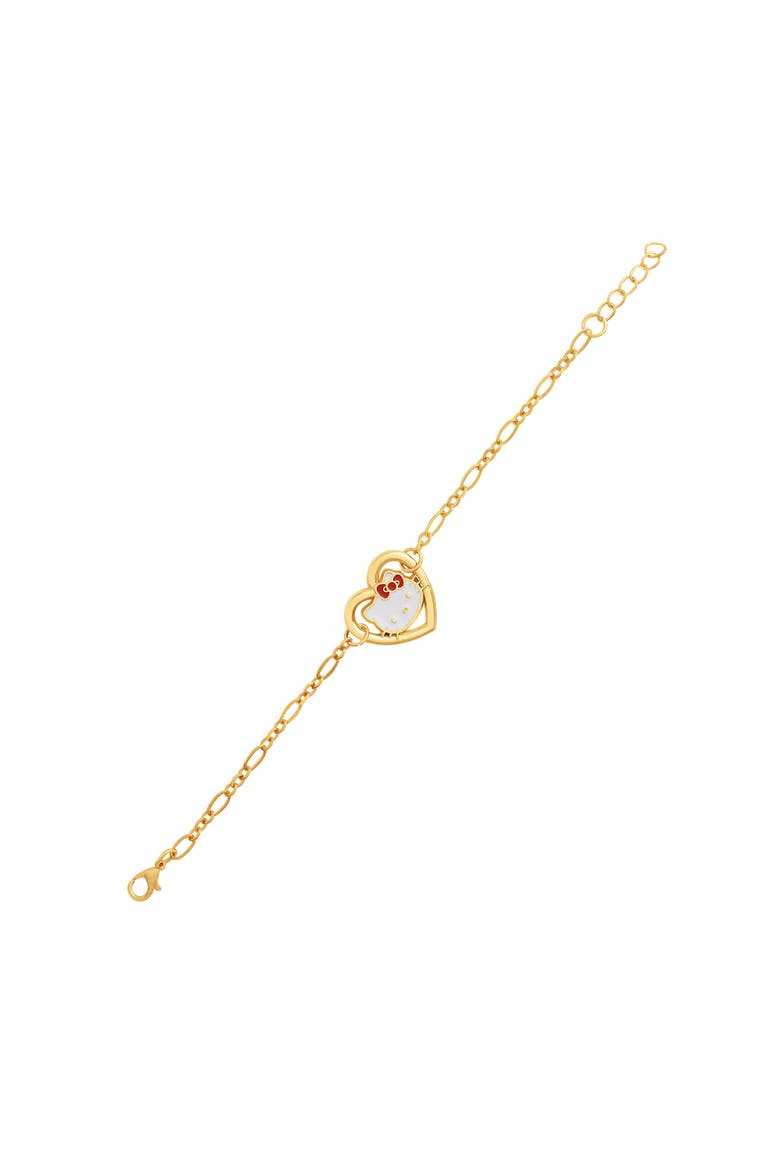 Heart Link Bracelet in Gold-Tone, Alternate, color, Gold