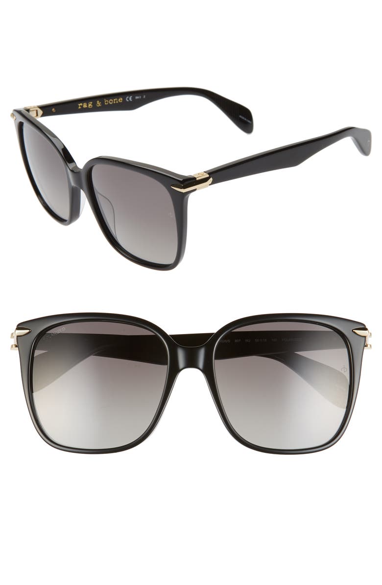 rag & bone 56mm Square Sunglasses, Main, color, 