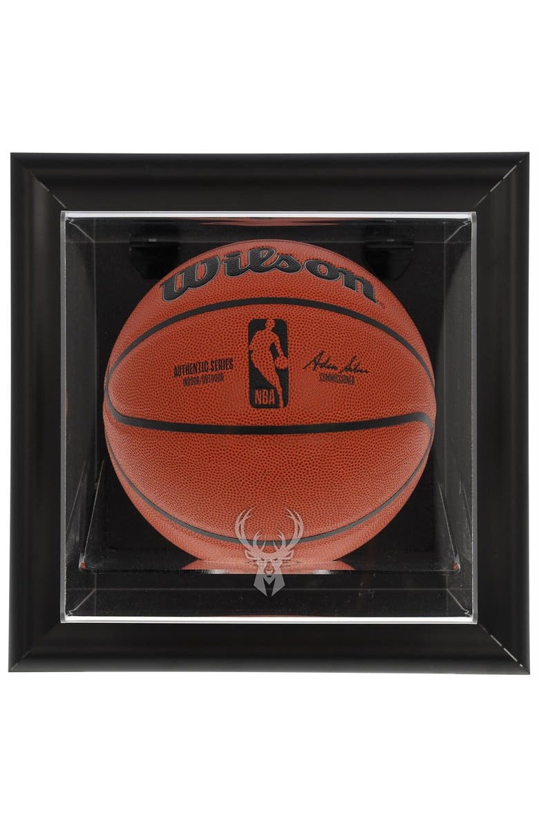 FANATICS AUTHENTIC Milwaukee Bucks Framed Black Wall-Mounted Team Logo Basketball Display Case, Main, color, 