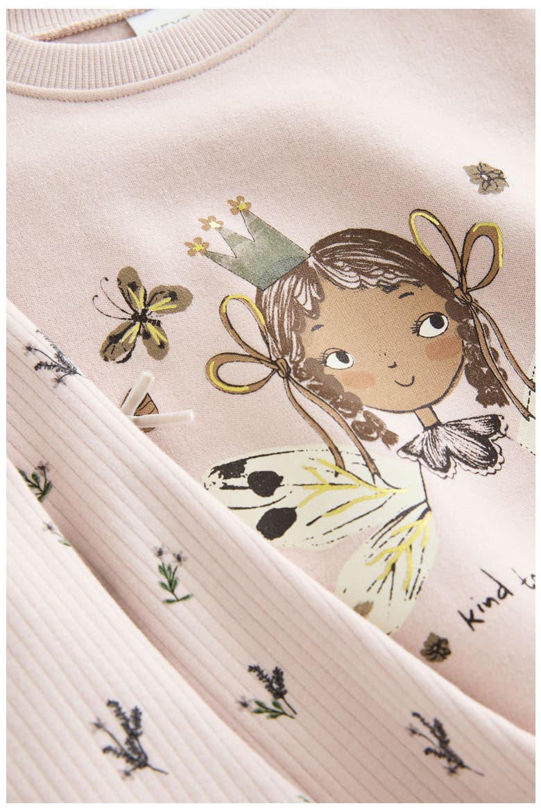 Kids' Character Graphic Sweatshirt & Flare Leggings Set, Alternate, color, CREAM