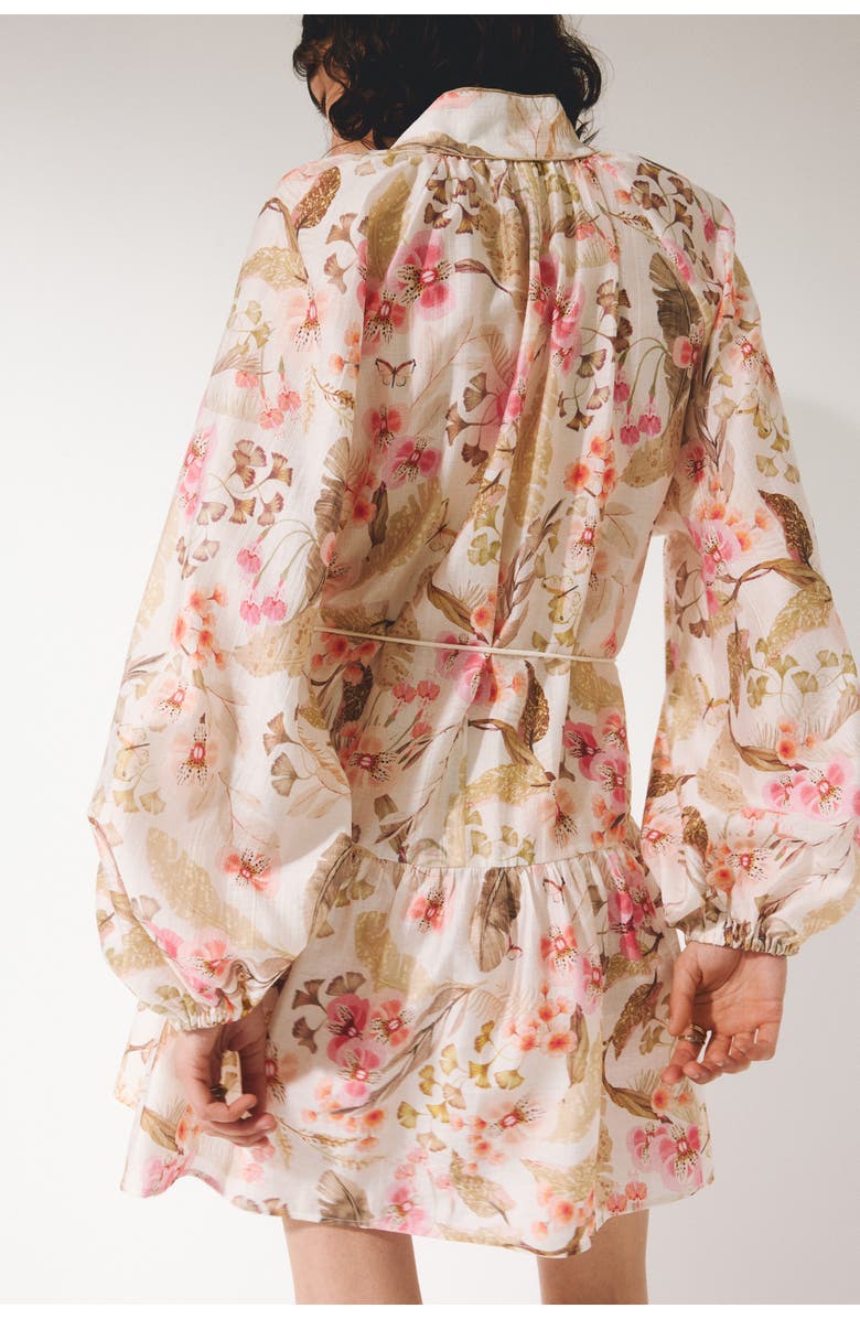 H&M Short tunic dress, Alternate, color, Cream/Floral