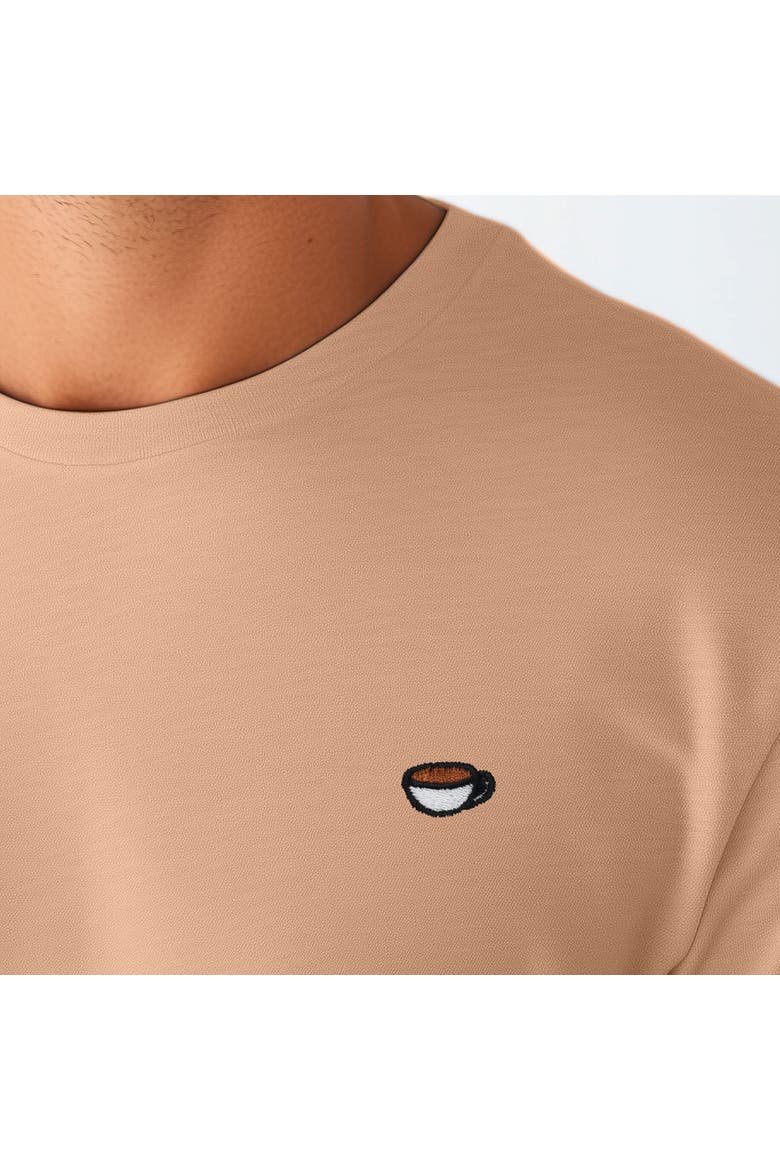 Mens Lil Coffee Jersey Tee, Alternate, color, Peach
