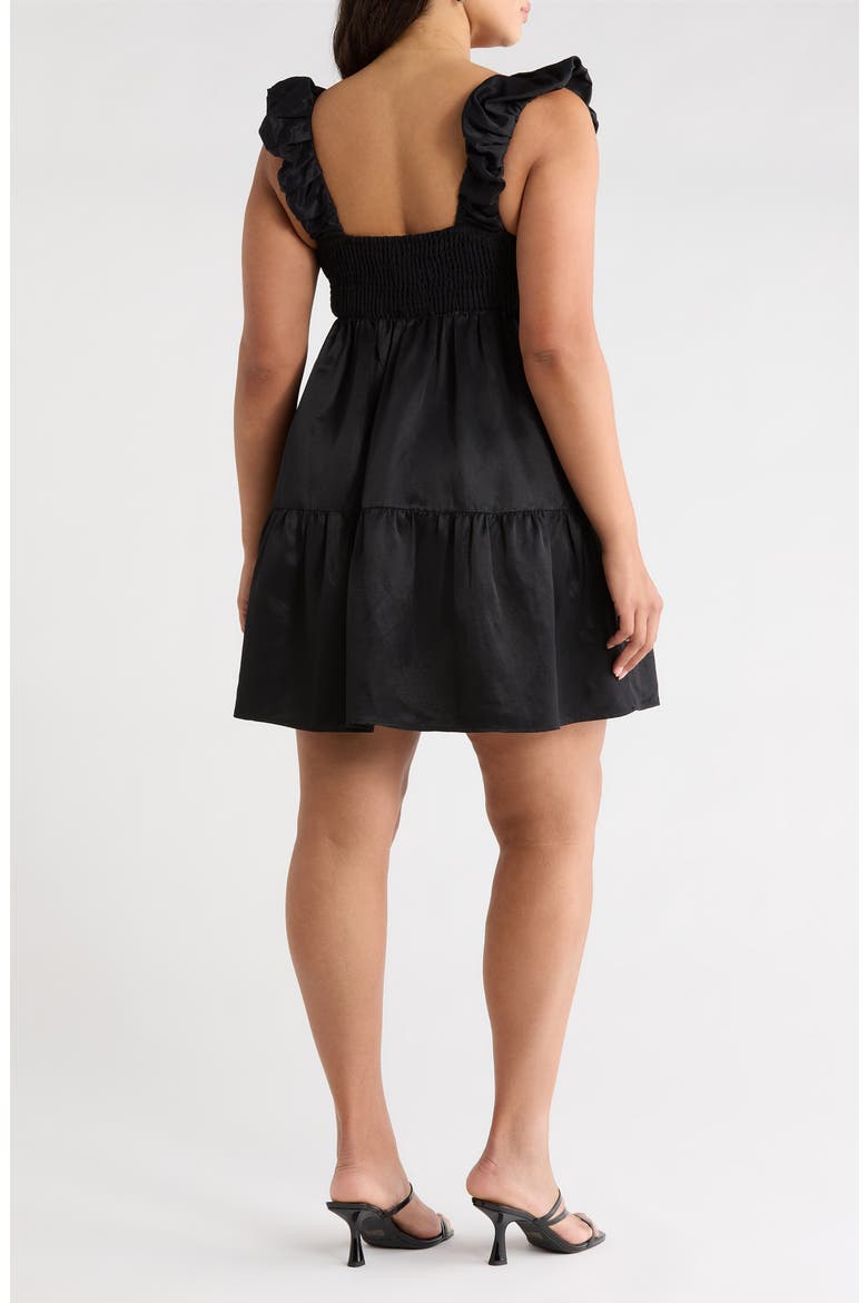 Tiered Minidress, Alternate, color, BLACK