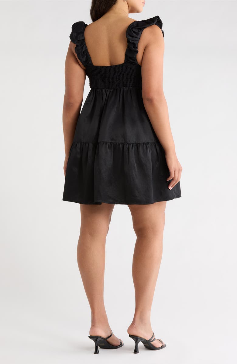 Chelsea28 Tiered Minidress, Alternate, color, Black