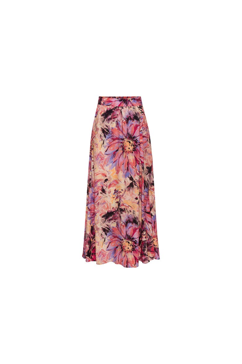 Flowy Floral Maxi Skirt, Alternate, color, Pink-Printed
