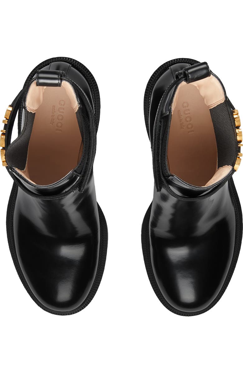 Gucci Trip Logo Strap Chelsea Boot, Alternate, color,