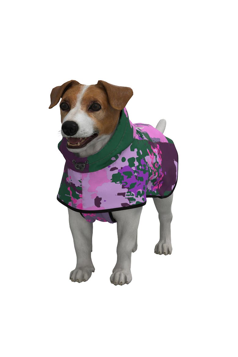 Dog Rain Poncho Digi Spring, Alternate, color, Pink