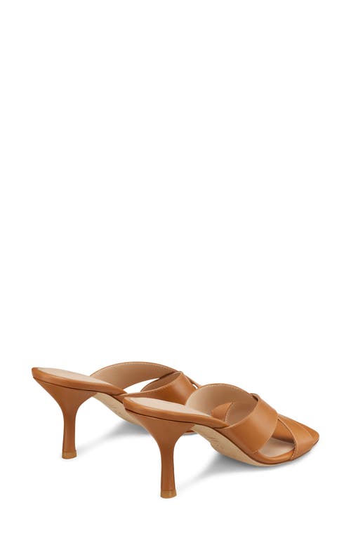 Stuart Weitzman Dayna Leather Crisscross Slide Sandals In Macchiato