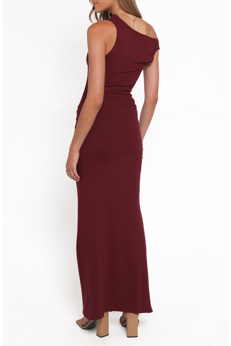 Sandara One-Shoulder Maxi Cocktail Dress, Alternate, color, BURGUNDY