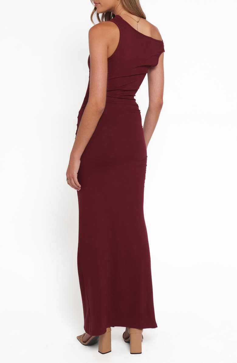 Petal & Pup Sandara One-Shoulder Maxi Cocktail Dress, Alternate, color, Burgundy