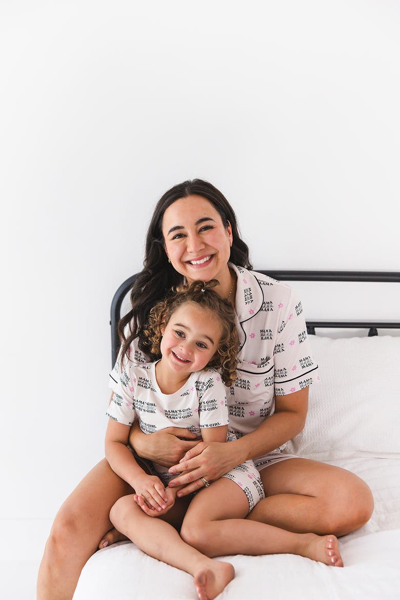 Women's Notch Collar Pajama Set | Mama, Alternate, color, Beige