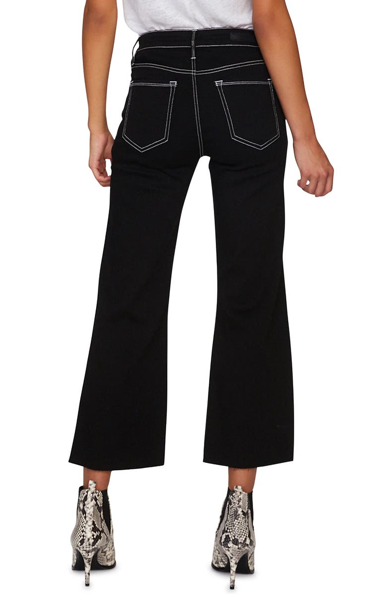 Sanctuary Non Comformist Contrast Stitch Wide Leg Crop Jeans, Alternate, color, 