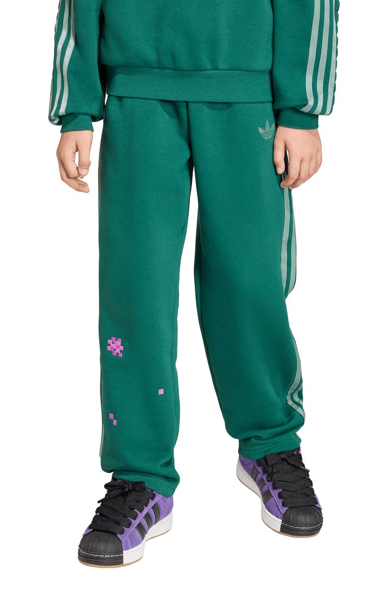 adidas Originals Kids' Minecraft 3-Stripes Trefoil Track Pants, Alternate, color, Collegiate Green
