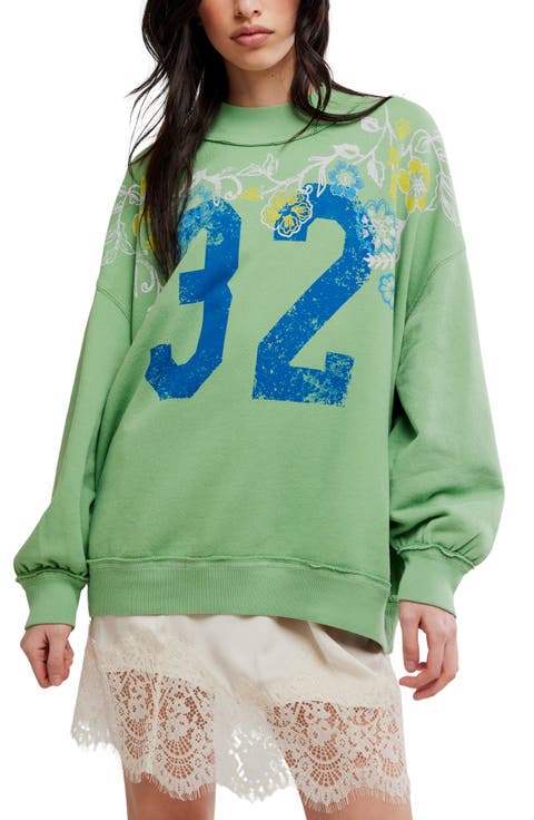 Palm Spring Turtle Graphic Sweatshirt