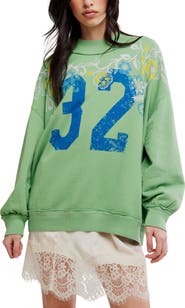 Free People Palm Spring Turtle Graphic Sweatshirt