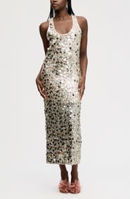 Sam Edelman Paillette Sleeveless Maxi Dress