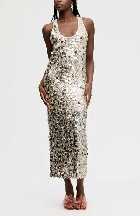 Paillette Sleeveless Maxi Dress