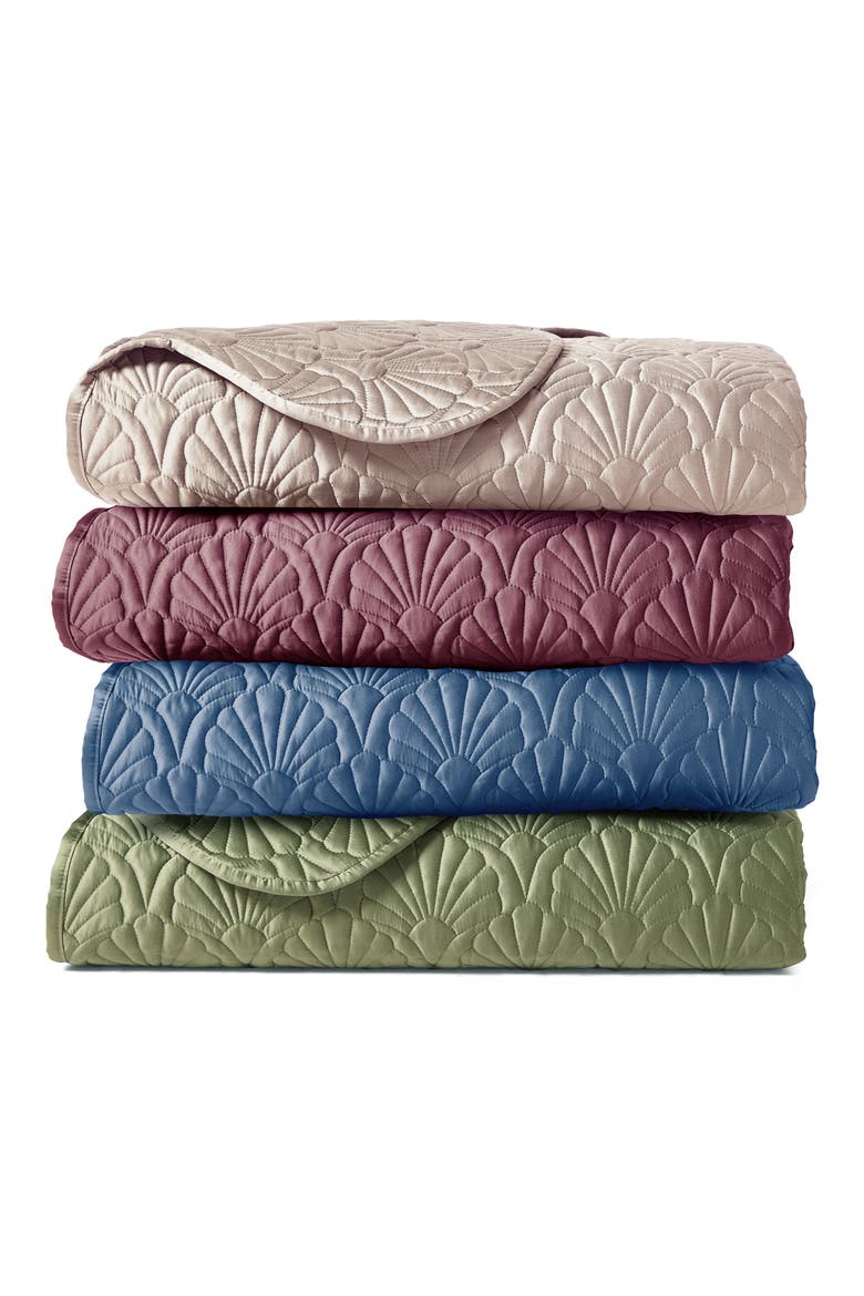 Deco Shells Quilt & Shams Set, Alternate, color, TAN OAK