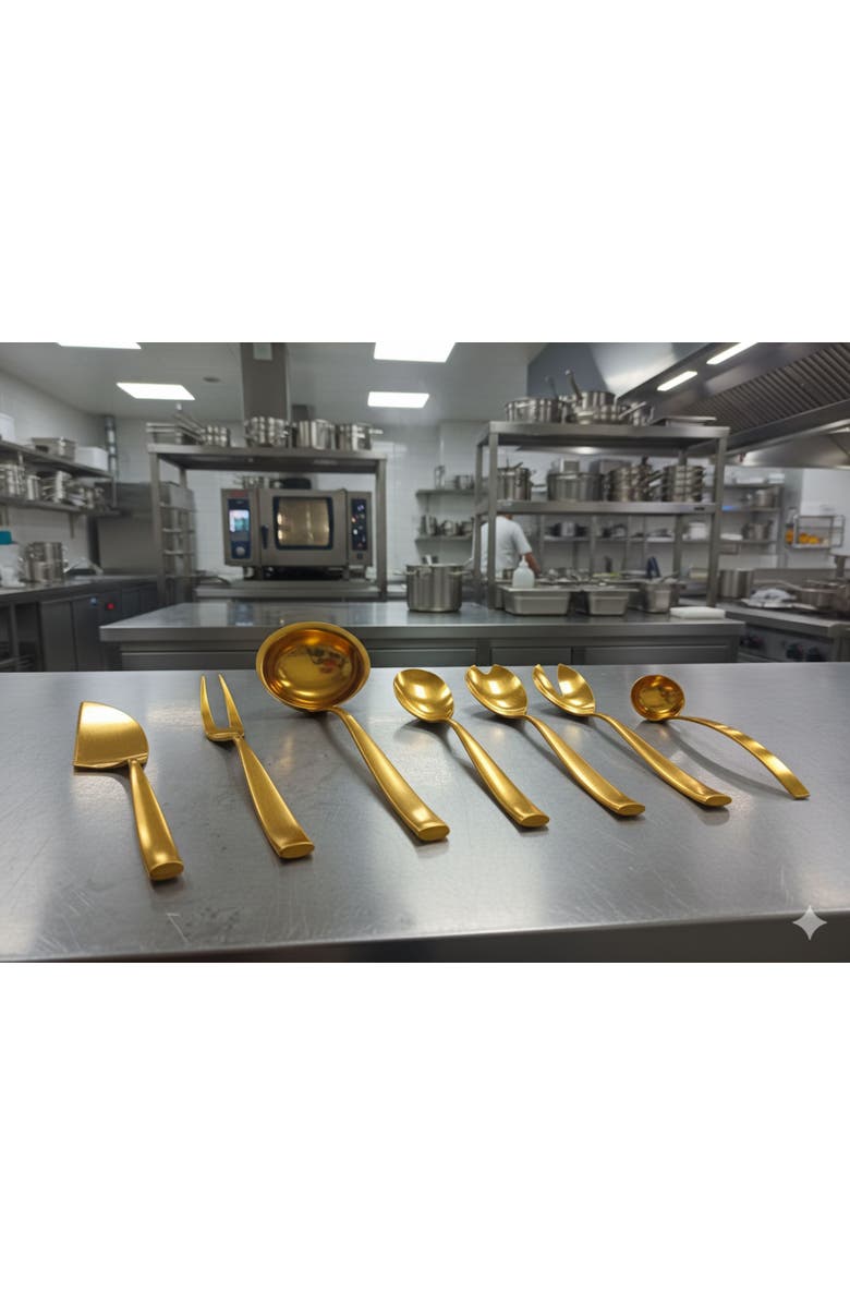 Mepra Arte Full Serving Set - 7 Pieces, Alternate, color, Ice Gold