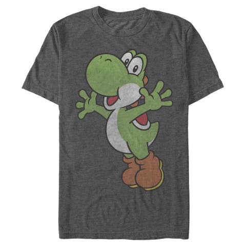 Men's Yoshi Smiling Jumping Short Sleeve Graphic T-shirt