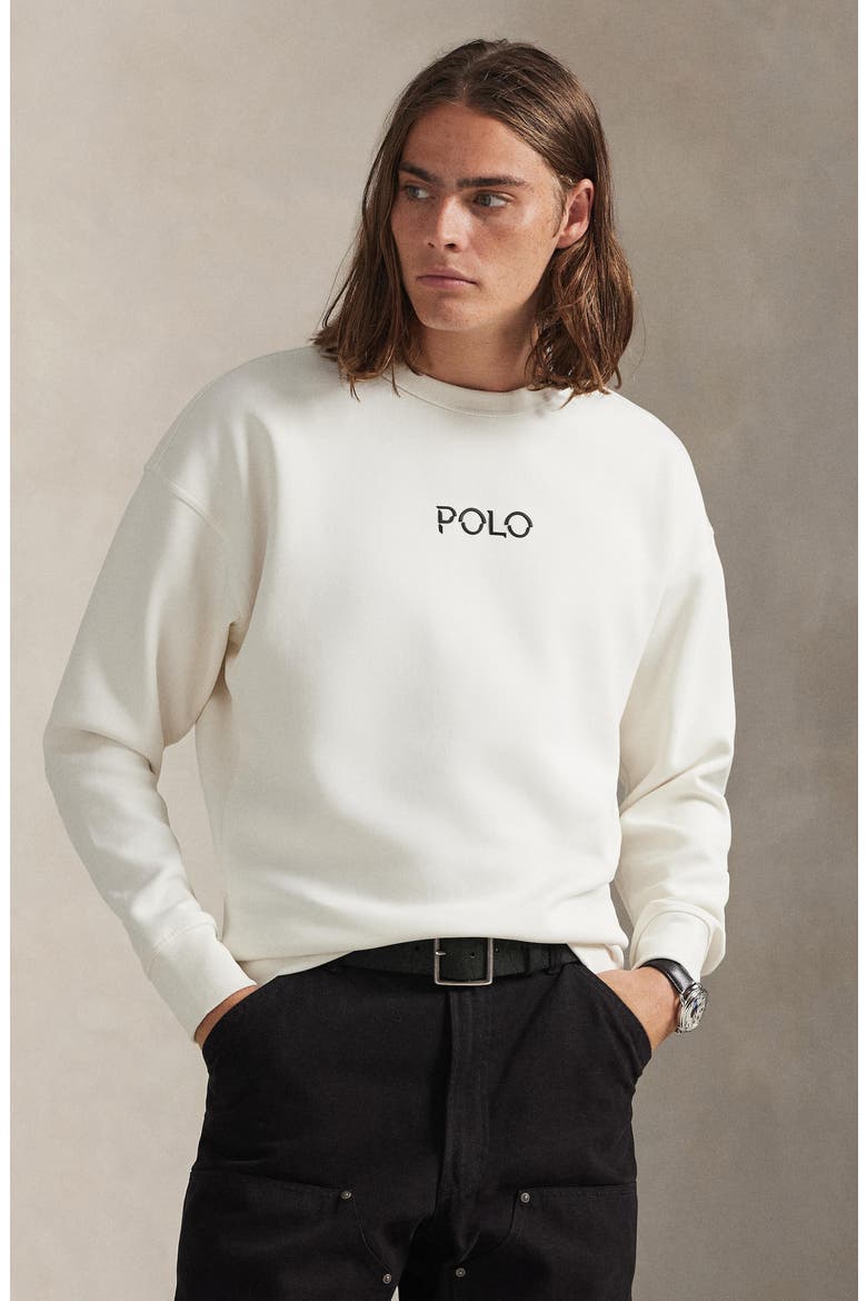 Double Knit Logo Sweatshirt, Alternate, color, DECKWASH WHITE