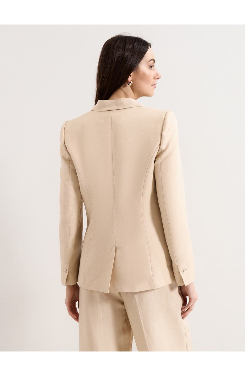 Phase Eight Elena Linen Blend Single Breasted Blazer, Alternate, color, Neutral