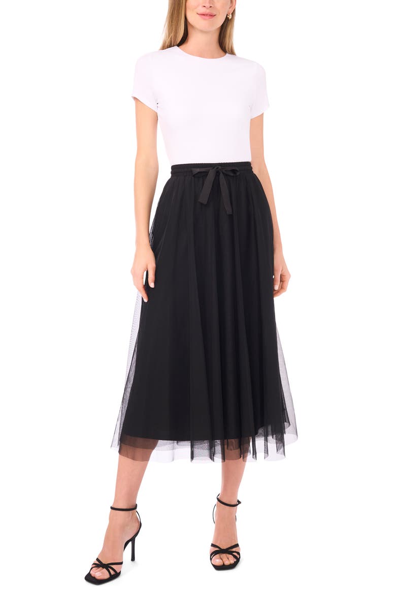 Halogen<sup>®</sup> Bow Tulle Midi Skirt, Alternate, color, Rich Black