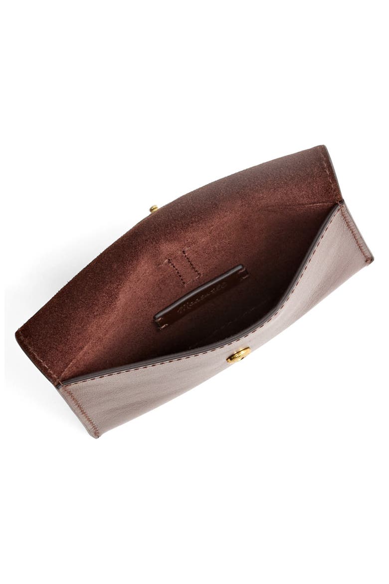 Charm Ring Leather Card Case, Alternate, color, CHOCOLATE RAISIN