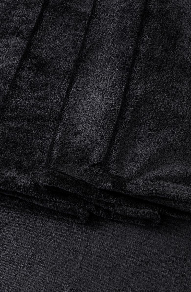 Woven & Weft Solid Plush Velour Sheet Set, Alternate, color, Black