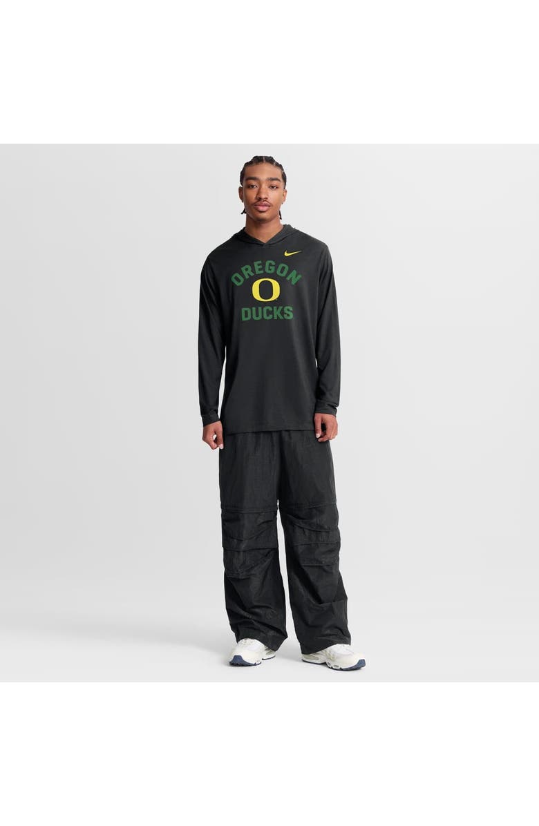 Nike Men's Nike Black Oregon Ducks Primetime Arch Tri-Blend Dri-FIT Long Sleeve Hooded T-Shirt, Alternate, color, Black