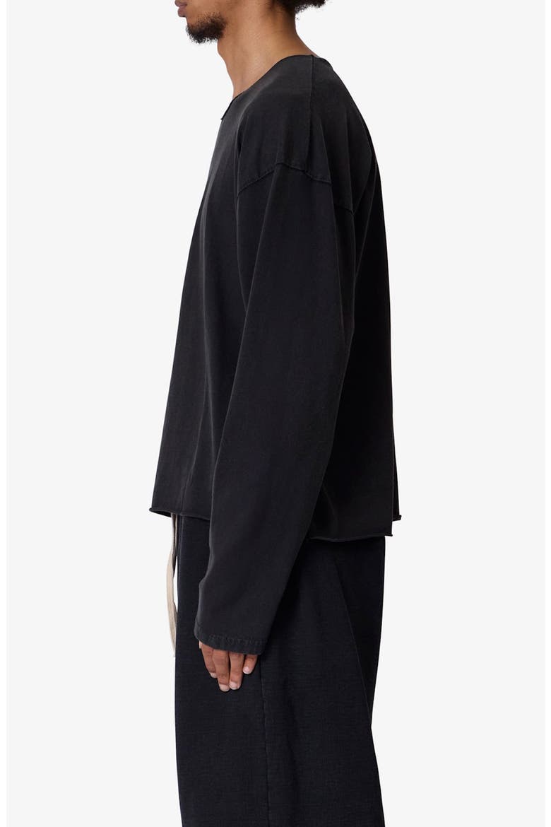 Raw Hem Oversize Long Sleeve T-Shirt, Alternate, color, WASHED BLACK