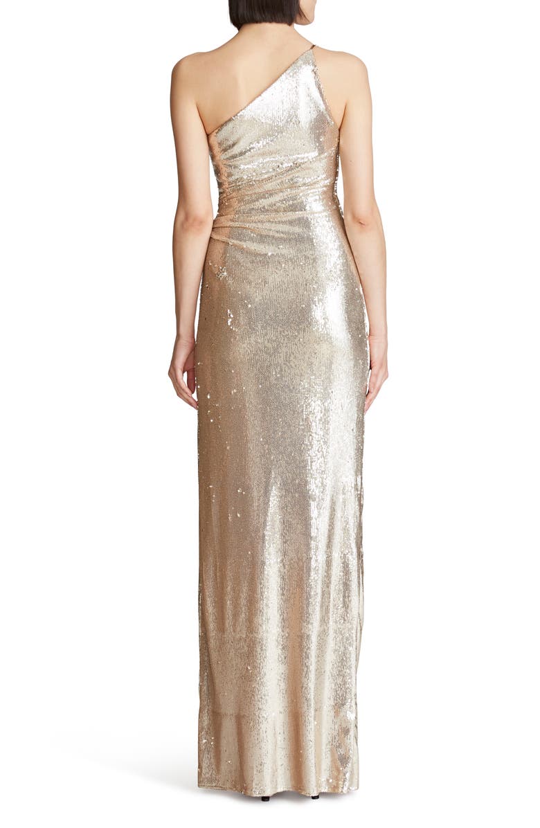 HALSTON EVENING Adriana Sequin One-Shoulder Gown, Alternate, color,