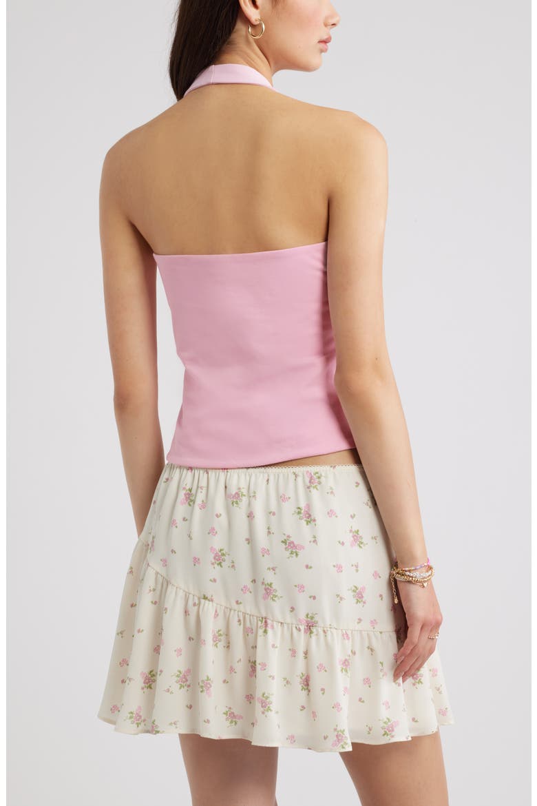 Stretch Cotton Halter Top, Alternate, color, PINK SWEET