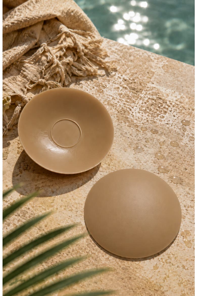 Edgestick Circle Adhesive-Free Center Reusable Silicone Nipple Covers, Alternate, color, Chai