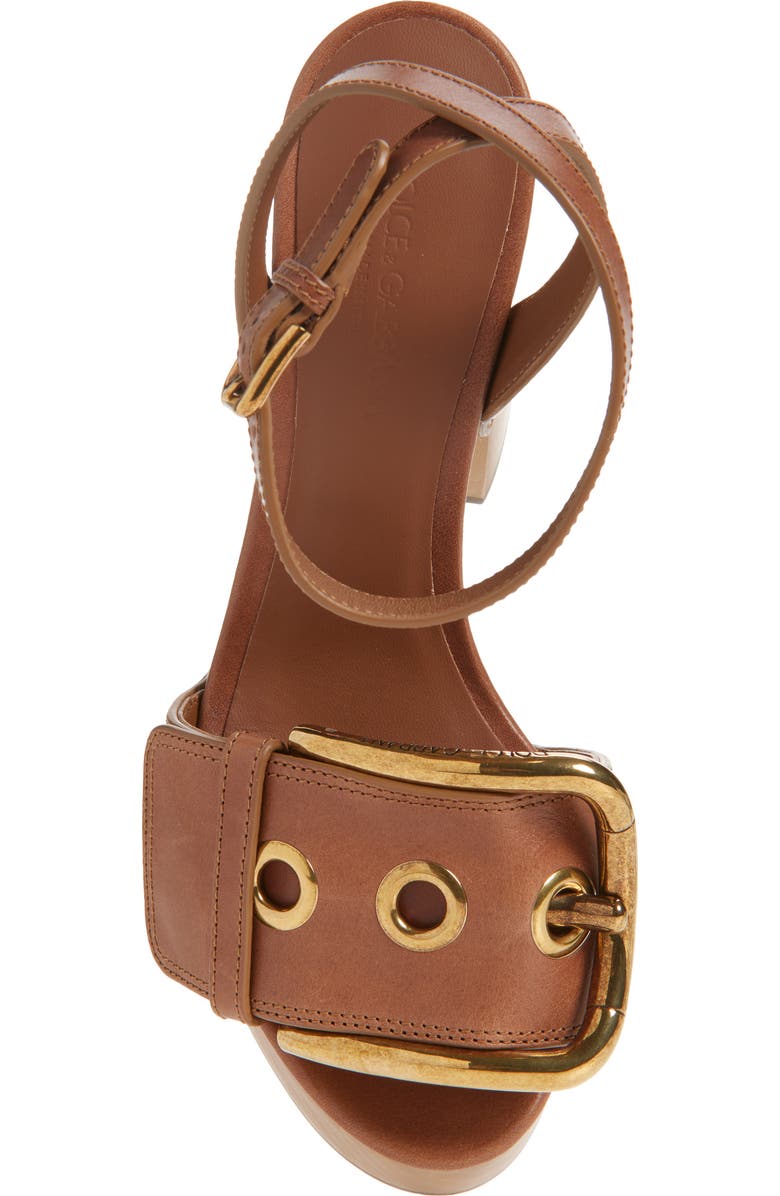 Dolce&Gabbana Ankle Strap Platform Sandal, Alternate, color, Cuoio