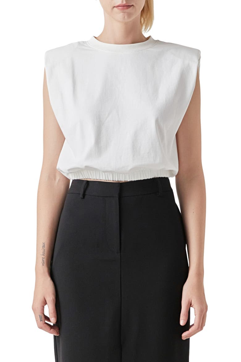 Open Back Crop T-Shirt, Main, color, WHITE