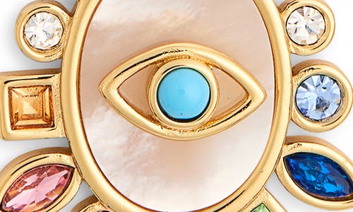 Kurt Geiger London Rainbow Eye Pendant Necklace In Gold