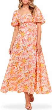 FLYING TOMATO Print Midi Dress