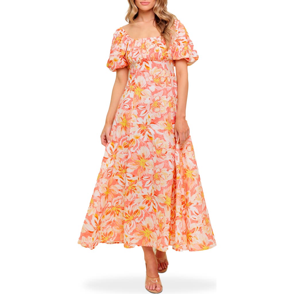 Flying Tomato Print Midi Dress In Orange