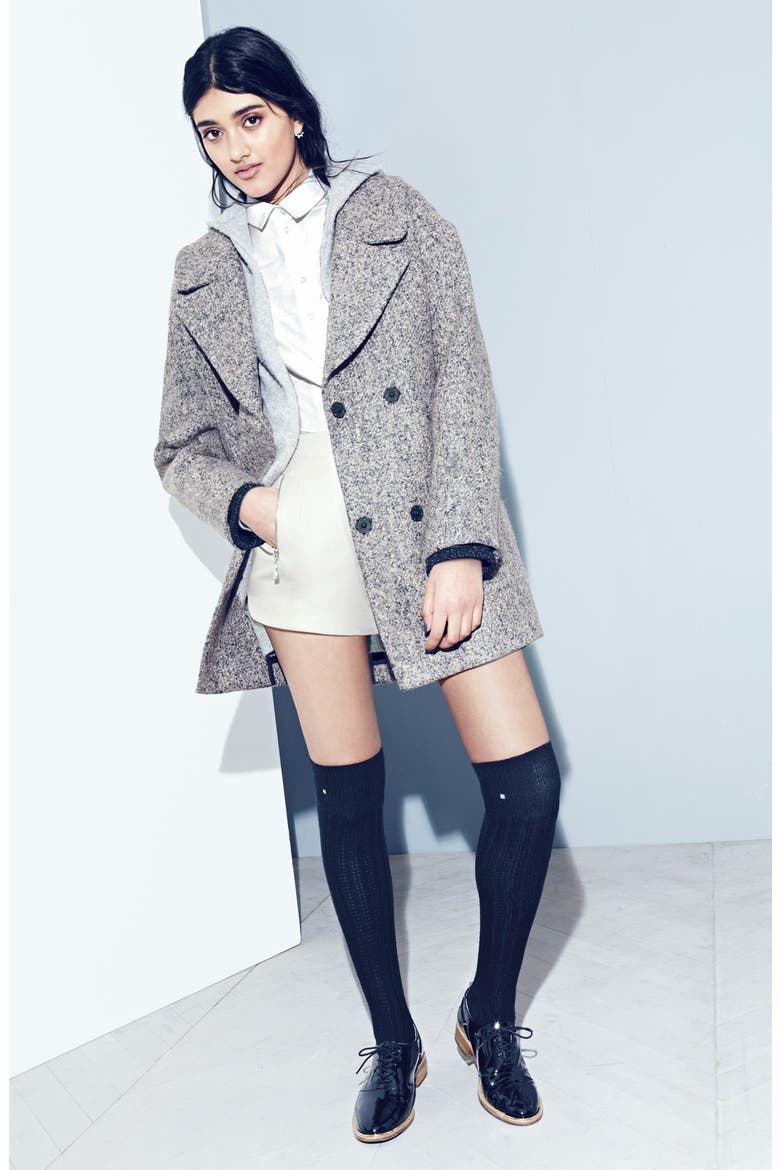 Open Front Hooded Cardigan, Alternate, color, GREY