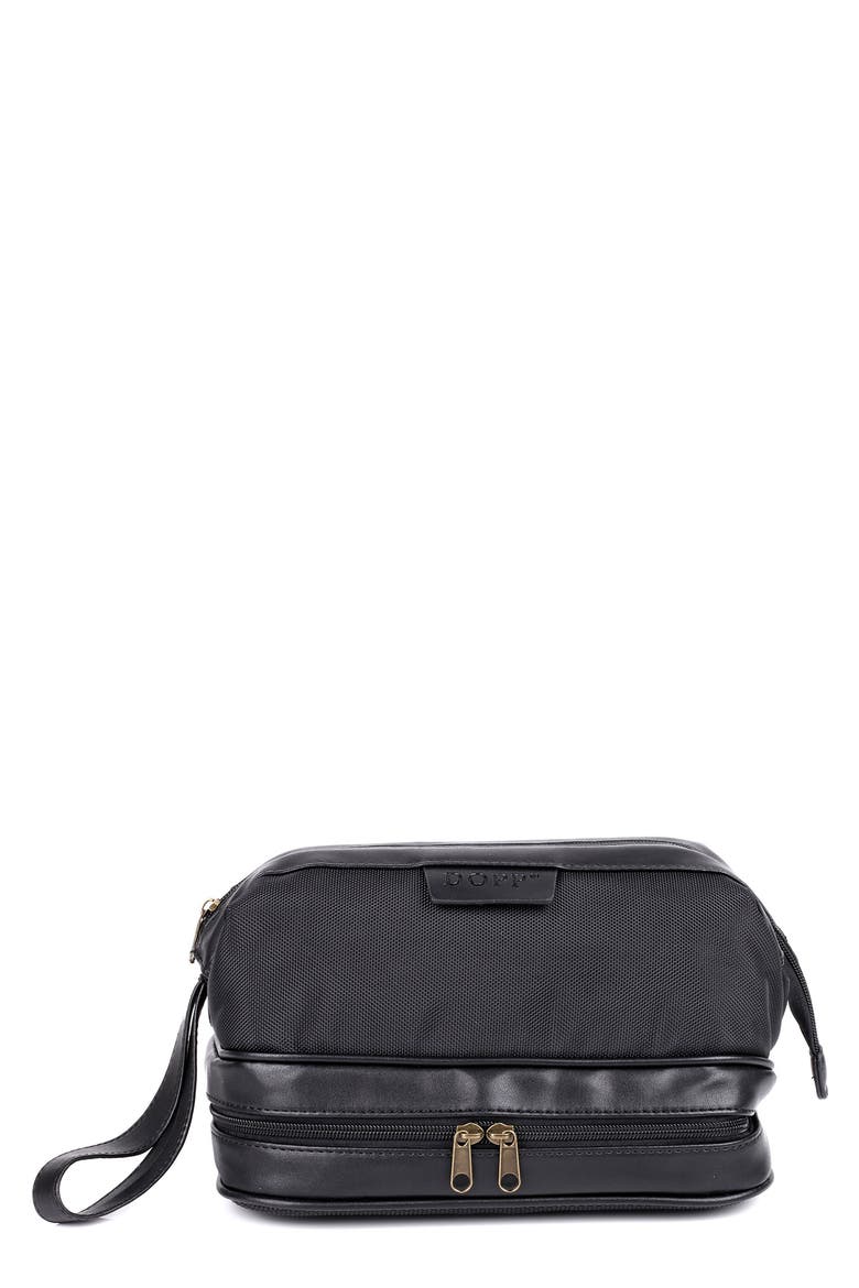 Zip Bottom Toiletry Kit, Main, color, BLACK
