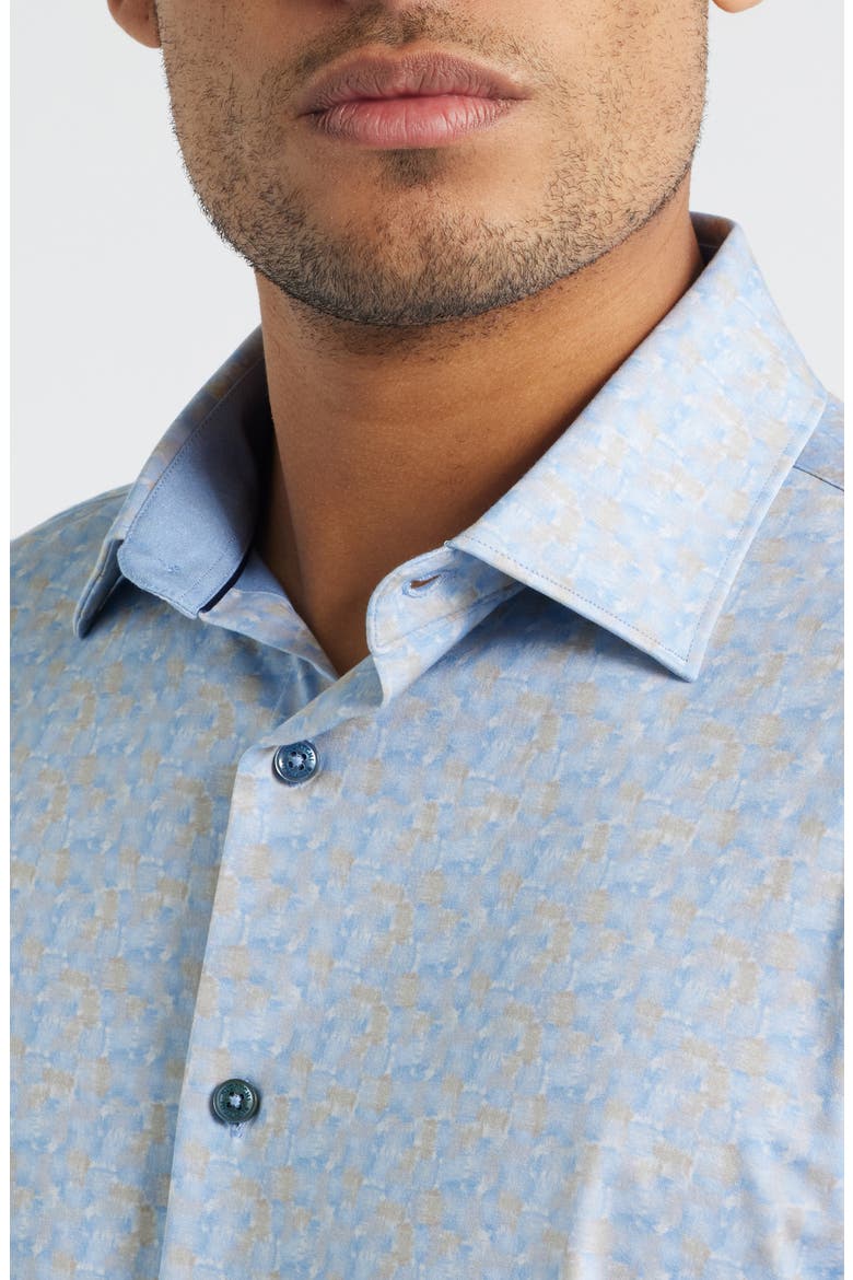 Jimmy OoohCotton® Abstract Print Button-Up Shirt, Alternate, color, AIR BLUE